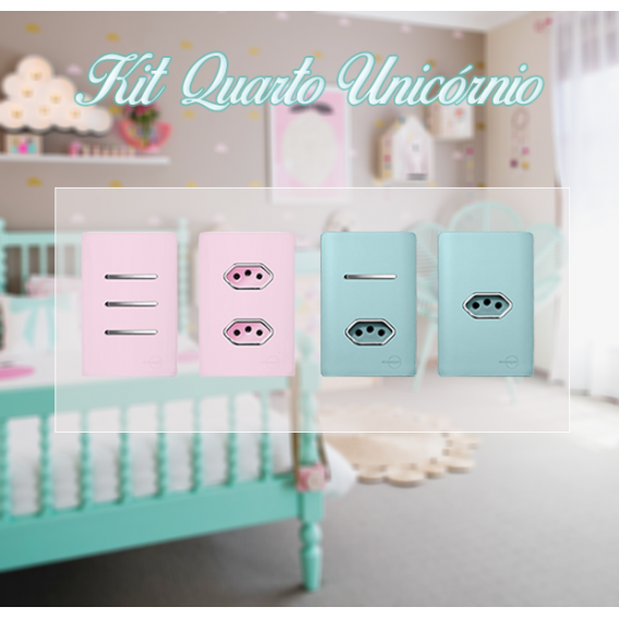 Kit Quarto Unicórnio Bebê  - Novara Celeste & Pétala